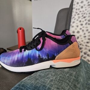 Vibrant Aurora Borealis Sneakers